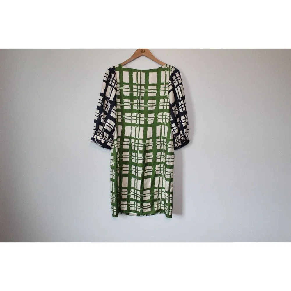 ✨2/$20 Anthropologie Maeve 100% Silk Abstract Shift Dress 4 Resort Vacation Mod - Picture 7 of 12